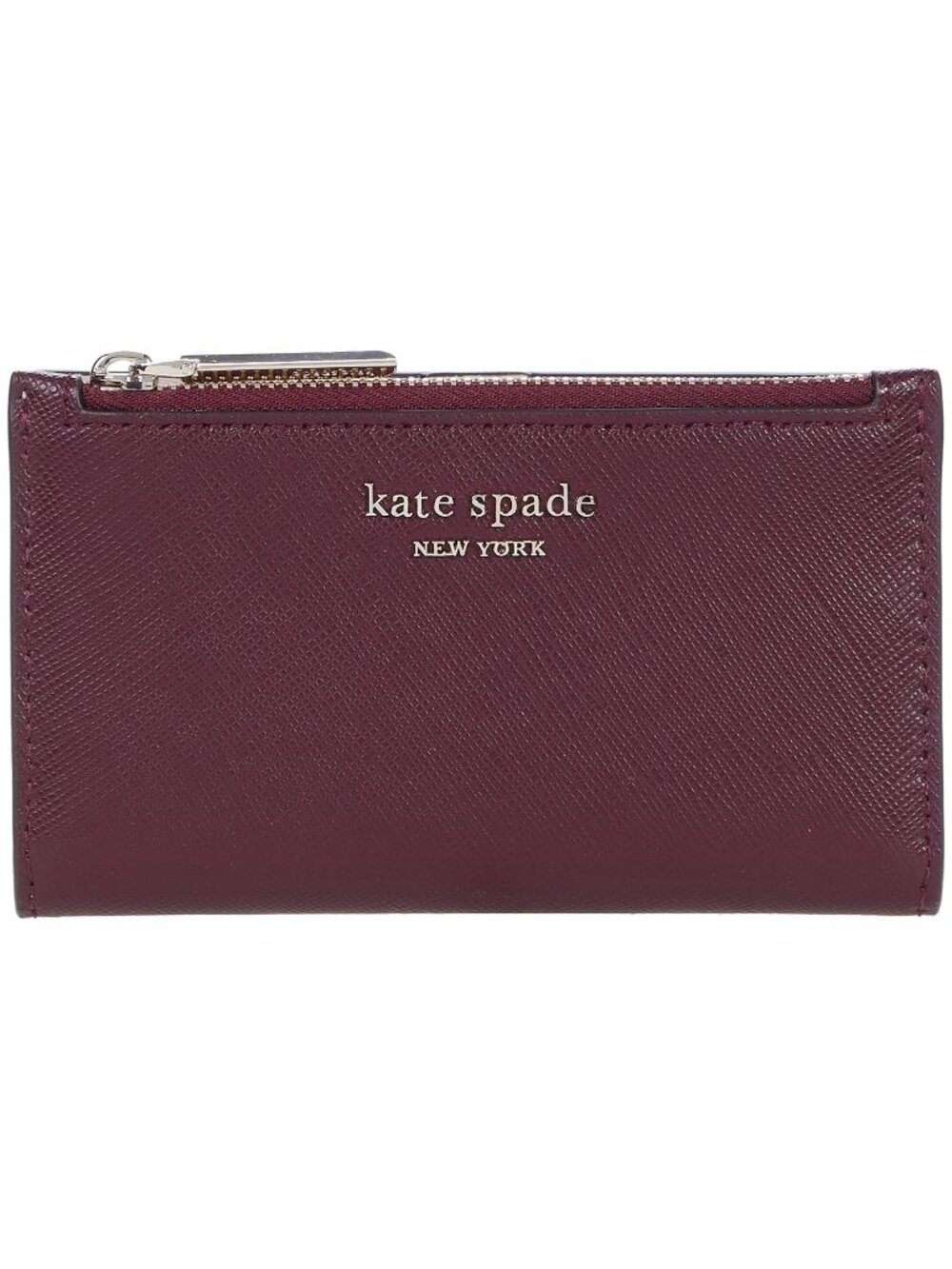 Kate Spade  Spencer Metallic Small Slim Bifold Wallet -Grenache